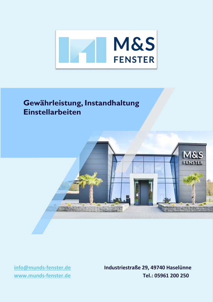 Gewährleistung, Instandhaltung, Einstellarbeiten