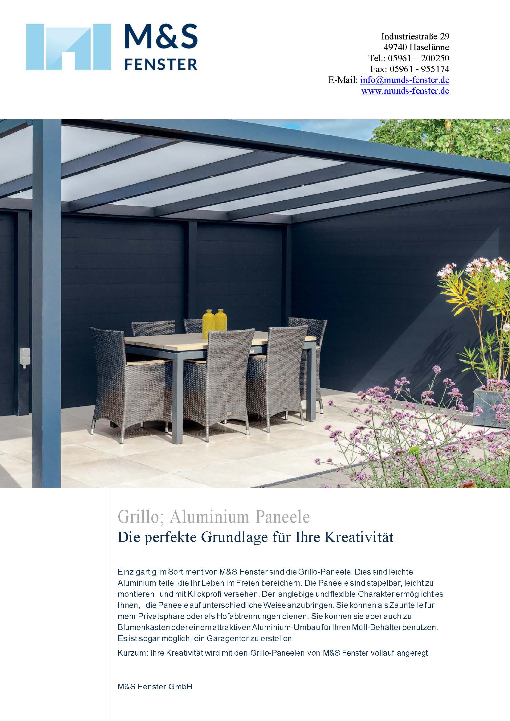 M & S Fenster GmbH | Paneele